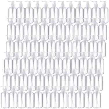 Eaasty 48 Pcs Pump Bottle Lotion Dispenser Refillable Shampoo Conditioner Hand Soap Dispenser Plastic Empty 8oz250ml Clear Reusable Body Wash Container Bulk Clear