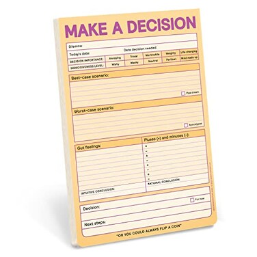 Knock Knock 1Count Make a Decision Pads Checklist Funny Office Notepads 6 x 9inches each Pastel