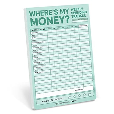 Knock Knock Weekly Money Tracker Pad Weekly Spending Tracker Budget Pad Pastel Version 6 x 9inches