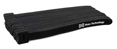Hosa Hook and Loop Cable Tie WTI508 Black 50Pack