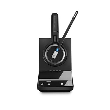 EPOS Sennheiser SDW 5063 506588 DoubleSided Binaural Wireless DECT Headset for PCSoftphone Connection Dual Microphone Ultra Noise Cancelling Black