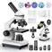 PalliPartners Compound Microscope for Adults Students 100X2000X HighPower Biological Microscope for Students School Lab Home Education with Slides Set Phone Adapter White