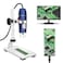 Jiusion HD 2MP USB Digital Microscope 40X to 1000X Portable Magnification Endoscope Camera with 8 LEDs Aluminum Alloy Stable Stand for OTG Android Mac Windows 7 8 10 11 Linux