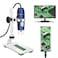 Jiusion HD 2MP USB Digital Microscope 40X to 1000X Portable Magnification Endoscope Camera with 8 LEDs Aluminum Alloy Stable Stand for OTG Android Mac Windows 7 8 10 11 Linux