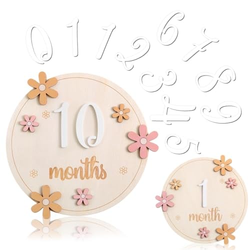 beeveer Beeveer Baby Monthly Milestone Cards With 11 Interchangeable Number Set Of 12