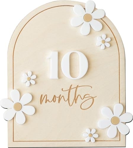 Oenizi Oenizi Daisy 3d Baby Monthly Milestone Wood Discs