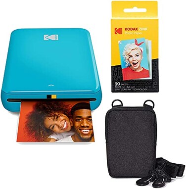 KODAK Step Instant Photo Printer with BluetoothNFC Zink Technology KODAK App for iOS Android Blue Go Bundle