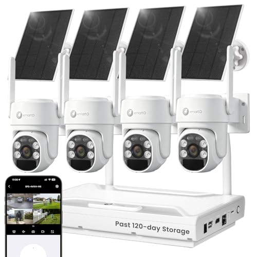 Xmarto Xmarto Wirefree Solar Ptz Ai Tracking Security Camera System 120 DAY