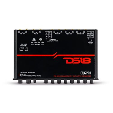 DS18 EQX7PRO High Volt 7Band Equalizer with High Level Input Auto Turn On and High Volt LED Indicator