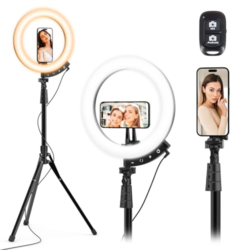 ubeesize Ubeesize 12 Led Ring Light With 62 Tripod Stand And Magnetic Phone Holder