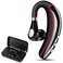 LSAPT Bluetooth Headset V50Wireless Bluetooth Earpiece with Noise Canceling Mic for Cell PhoneBusiness Earphone for DrivingTruckerOfficeSweatproof Headset for AndroidiPhoneRED