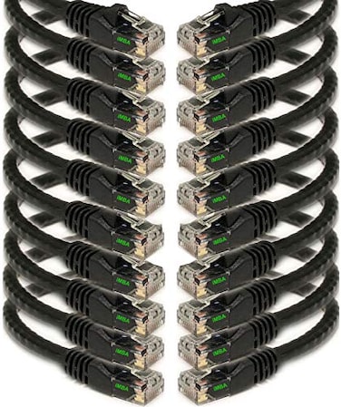 iMBAPrice 1 Cat5e Network Ethernet Patch Cable 10 Pack Black IMBACAT501BK10PK