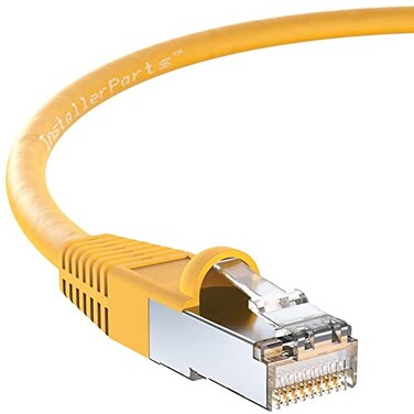 InstallerParts 10 Pack Ethernet Cable CAT6 Cable Shielded SSTPSFTP Booted 1 FT Yellow Professional Series 10GigabitSec NetworkHigh Speed Internet Cable 550MHZ