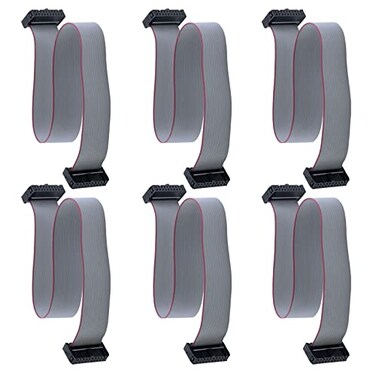Antrader FF IDC Connector 20 Pins Flat Ribbon Cable 254mm Pitch 30cm 6pcs