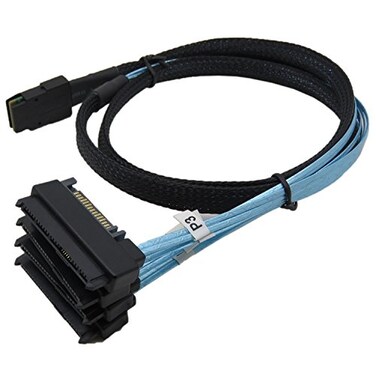 CableDeconn Mini SAS 36 SFF8087 to 4 SFF8482 Connectors with SATA Power 1m