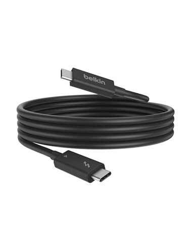 Belkin Thunderbolt 4 Cable 2M 66ft Power Cable USBC to USBC Cable w 100W Power Delivery USB 4 Compliant Compatible with Thunderbolt 3 MacBook Pro eCPU More Intel Thunderbolt