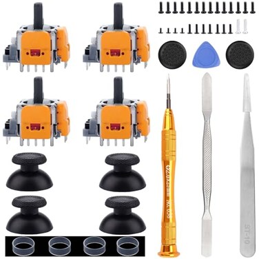 Ikpek 4 Pack HallEffect Joysticks Replacement for DualSense PS5 Controller 3D Analog Sensor Wheel Thumb Sticks Joystick Rocker Module Replacement for PlayStation 5 Controller
