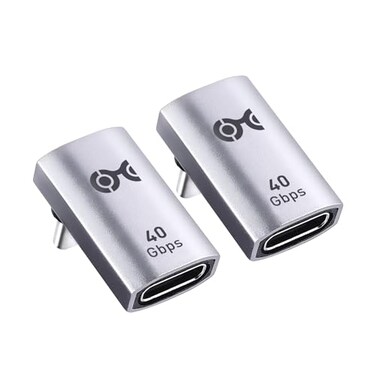 Cable Matters 2Pack 40Gbps Right Angle USB C Adapter Up to 4K240Hz Video 240W Charging 40Gbps Data Transfer 90 Degree USB C Adapter Compatible with Thunderbolt 4 iPhone 16 Steam Deck