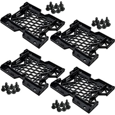 Uenhoy 4 Pcs 25 or 35 to 525 SDD HDD Mounting Bracket Hard Disk Drive Bays Holder Adapter Computer Case Adapter for PC