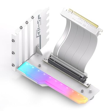 EZDIY-FAB EZDIYFAB Vertical GPU Mount with HighSpeed PCIE 40 Riser Cable ARGB Module 115mm452in Flexible Extension 90 Degree Connector Only Compatible to FullOpened PCIe SlotsWhiteYIHPI3443