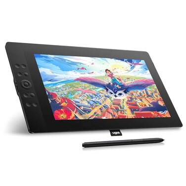 UGEE 154 inch Drawing Tablet with Screen143 sRGB UE16 Computer Graphics Tablet with FullLaminated Screen 81 Hot Keys 16K Level Pressure BatteryFree StylusDrawing Pad for PCWindowsMacAndroid