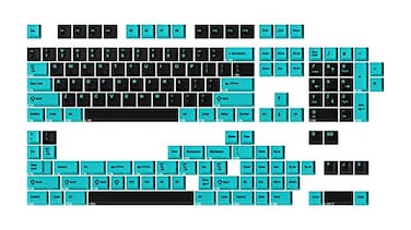 Drop MiTo GMK Pulse Custom Mechanical Keyboard Keycap Set 163keys Doubleshot Cherry Profile for 40 60 65 TKL 1800 Layouts etc Base KitTurquoise