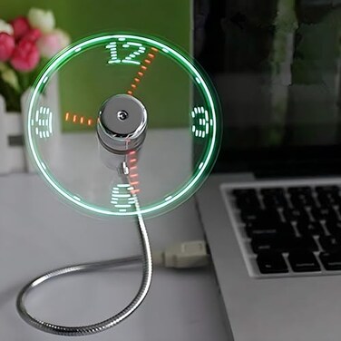 ONXE LED USB Clock Fan with Real Time Display FunctionStocking Stuffers for Men Christmas GadgetsFathers Day Gifts