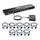 Yinker 1U Rackmount KVM Console VGA 8 Port 8 KVM Cables 8x1 USB VGA KVM Switch 4 USB Hubs Wired Desktop Selector Rack Mount Ears