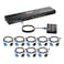Yinker 1U Rackmount KVM Console VGA 8 Port 8 KVM Cables 8x1 USB VGA KVM Switch 4 USB Hubs Wired Desktop Selector Rack Mount Ears