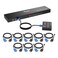 Yinker 1U Rackmount KVM Console VGA 8 Port 8 KVM Cables 8x1 USB VGA KVM Switch 4 USB Hubs Wired Desktop Selector Rack Mount Ears