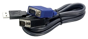 TRENDnet USB VGA KVM Cable TKCU1515Ft 45m Connect Computers to KVM Switches NDAA Compliant