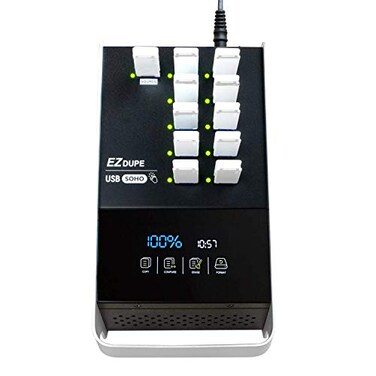 EZ Dupe SOHO Touch 1 to 10 USB Duplicator Multiple USB 203031 Thumb Drive Cloner Copier Flash Media Eraser with Touchscreen Menu Function