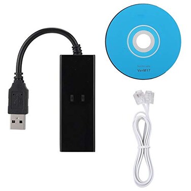 Thincol 56K USB Modem External RJ11 to USB Adapter V92 Dial Up Fax Modem Multifunctional Data Modem for 64Bit WIN10WIN81WIN8WIN7