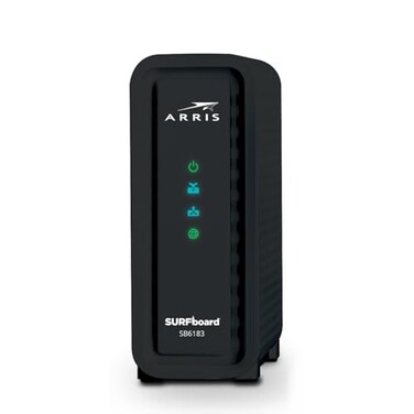 ARRIS SB6183 Cable Modem Fast DOCSIS 30 16x4 Gigabit Check with your provider for compatibility 1 Gbps Port 400 Mbps Max Internet Speed