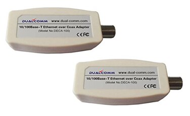Dualcomm Ethernet Over Coax EOC Adapter Kit DECA100 Twin Pack by PAIRTEK