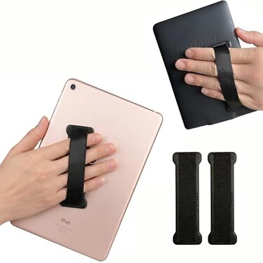 WUOJI Hand Holder Strap for ipad Tablet Hand Holder Strap Universal Handle Grip for iPad Kindle Mini Tablets and Cases Black 2PC