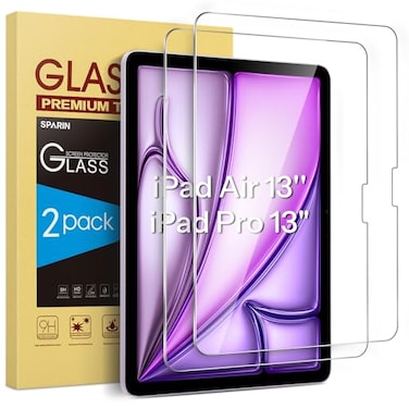 SPARIN Screen Protector for iPad Air 13 Inch M4 2026 M3 2025 M2 2024 8th7th6th Generation iPad Pro 13 Inch M5M4 8th7th Gen Case Friendly 2 Pack Tempered Glass Support Apple Pencil