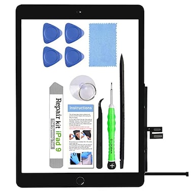 TSIOFO for iPad 9 9th Gen 2021 A2602 A2603 A2604 A2605 Screen Replacement Glass Touch Digitizer Repair Kit with Home Button Tools Only for iPad 9 9th Generation