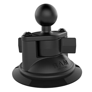 RAM MOUNTS TwistLock Suction Cup Base with B Size 1 Ball Dash and Windshield Mount with AMPS Plate Composite RAPB2241U