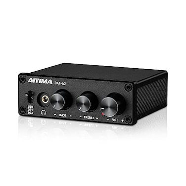 AIYIMA DACA2 Headphone Amplifier DAC with Bass Treble Controls PCUSBOpticalCoaxial Inputs RCA35mm Headphone Ouput Digital to Analog Desktop Audio Converter DC 5V 24Bit 192kHz