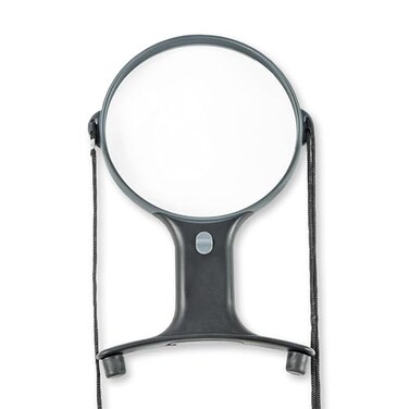 Carson Optical MagniShine LED Lighted 2x Power HandsFree Magnifier HF66 Black