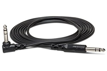 Hosa CSS110R 14 Inch TRS to Rightangle 14 Inch TRS Balanced Interconnect Cable 10 Feet