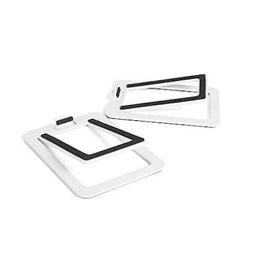 Kanto S2 Tilted Desktop Speaker Stands for Small Speakers Compact 23 Studio Monitors Supports 6 lbs Damping Foam Padding White Pair