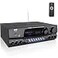 Pyle Wireless Bluetooth Power Amplifier System 200 Watt Max Home Theater Audio Stereo Receiver Box with FMUSB Mic in RCA Inputs Echo 2Band EQ Control Digital Display Screen PT250BA