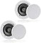 Pyle 65 Pair Bluetooth Flush Mount Inwall Inceiling 2Way Speaker System Quick Connections Changeable RoundSquare Grill Polypropylene Cone Polymer Tweeter Stereo Sound 150 Watt PDICBT652RD