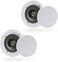 Pyle 65 Pair Bluetooth Flush Mount Inwall Inceiling 2Way Speaker System Quick Connections Changeable RoundSquare Grill Polypropylene Cone Polymer Tweeter Stereo Sound 150 Watt PDICBT652RD