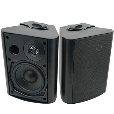 Herdio 525 Inch Indoor Outdoor Bluetooth Speakers Patio Waterproof Wired Wall Mount System 300 Watts Black