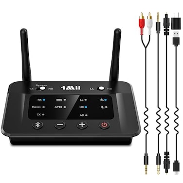 1Mii B03 Bluetooth 53 Transmitter Receiver for TV Home Stereo BT Headphones aptX Low LatencyAdaptiveHD Bluetooth Audio Adapter Splitter for Wired Wireless Optical RCA AUX 35mm InputsOutputs