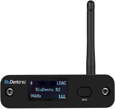 BluDento B2 LDACaptX HD Bluetooth 51 HiFi Audio Receiver with ESS DAC OLED Display Analog RCA Digital Optical Coaxial Outputs Extended Range for Home Stereo
