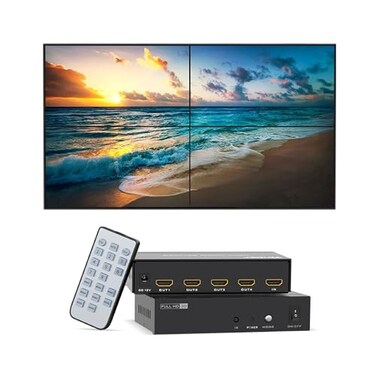 Yinker 4K Video Wall Controller 2x2 4K30Hz HDMI Video Wall Processor for 4 TV Splicing Display Supports 1x1 1x2 1x3 1x4 2x1 2x2 3x1 4x11 Input 4 Output